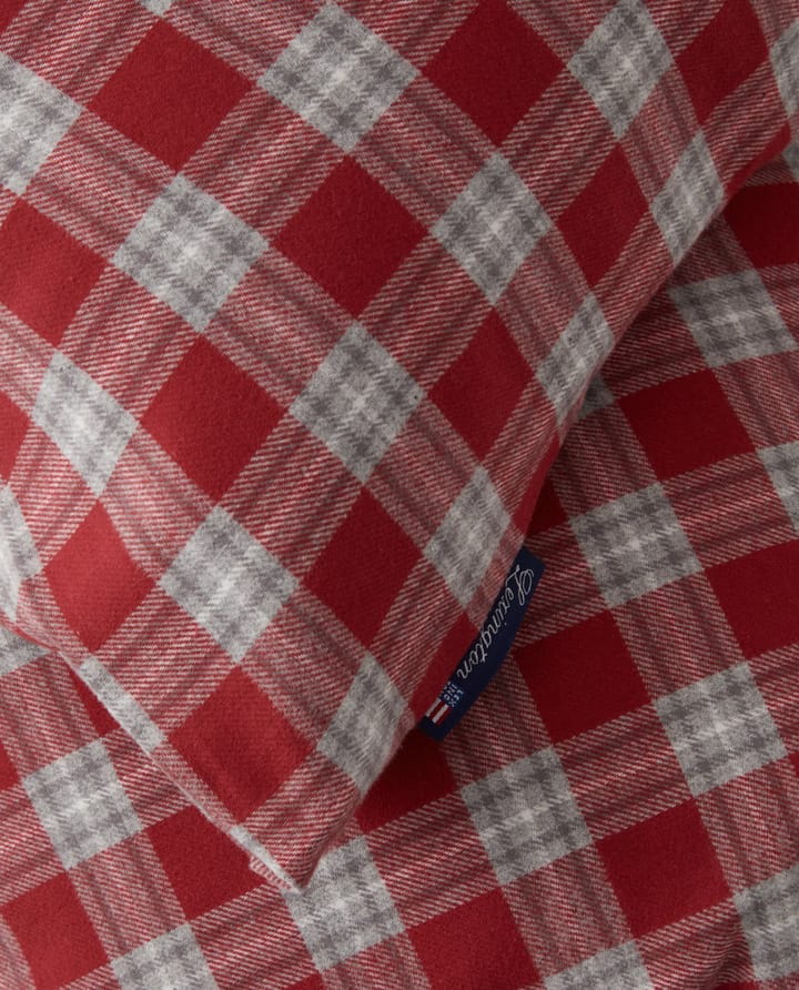 Red Checked Cotton Flannel Bettwäsche, 2 x 50 x 60cm, 220 x 220cm Lexington