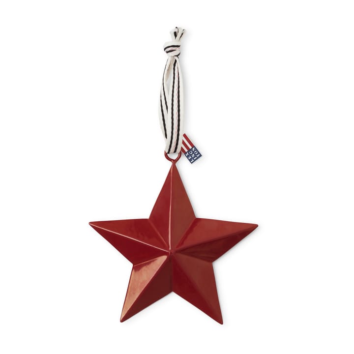 Red Metal Star Weihnachtsanhänger 12 x 12cm - Red - Lexington
