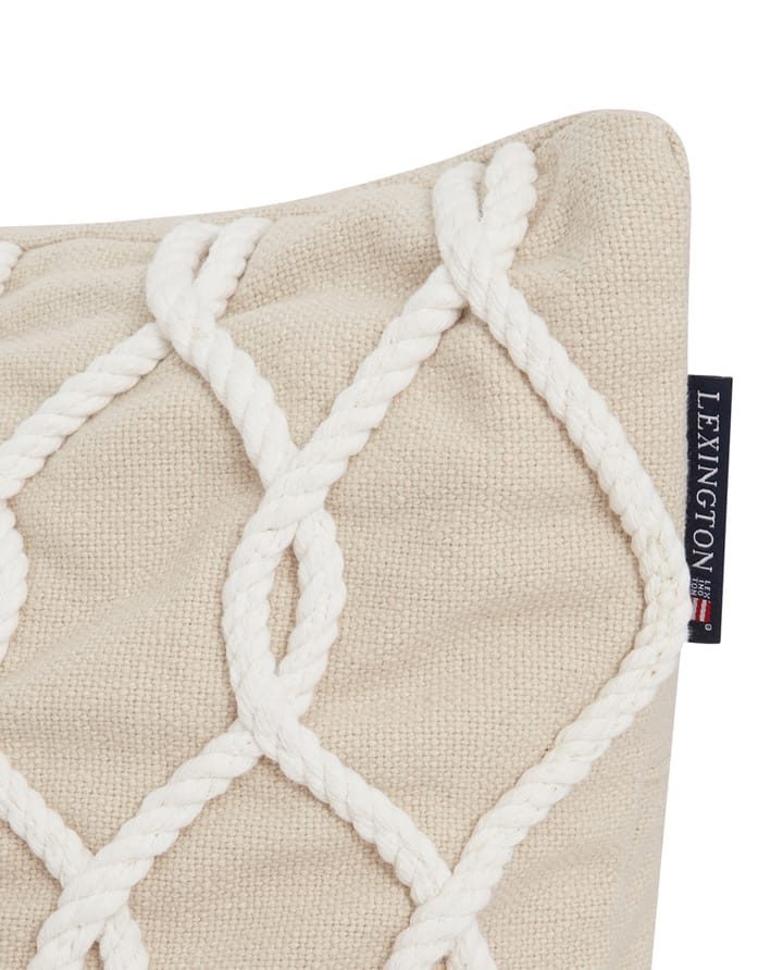 Rope Deco Canvas Kissenbezug 50x50cm, Hellbeige-weiß Lexington