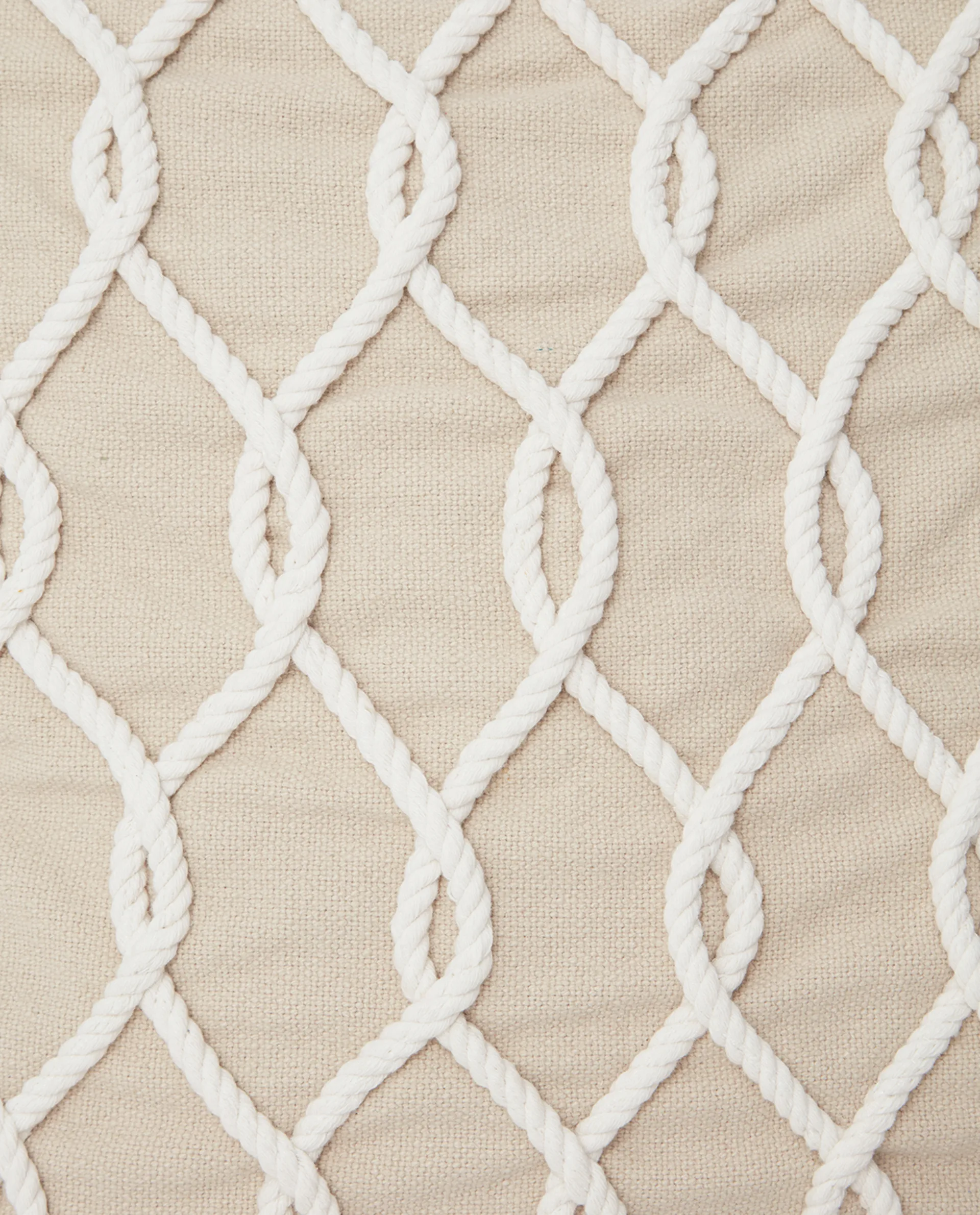 Rope Deco Canvas Kissenbezug 50x50cm, Hellbeige-weiß Lexington