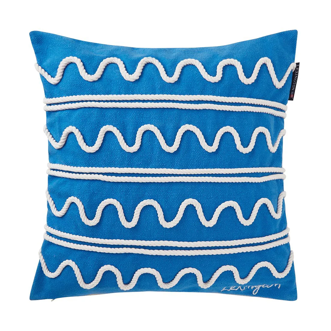 Rope Wave Cotton Canvas Kissenbezug 50x50 cm, Blue Lexington