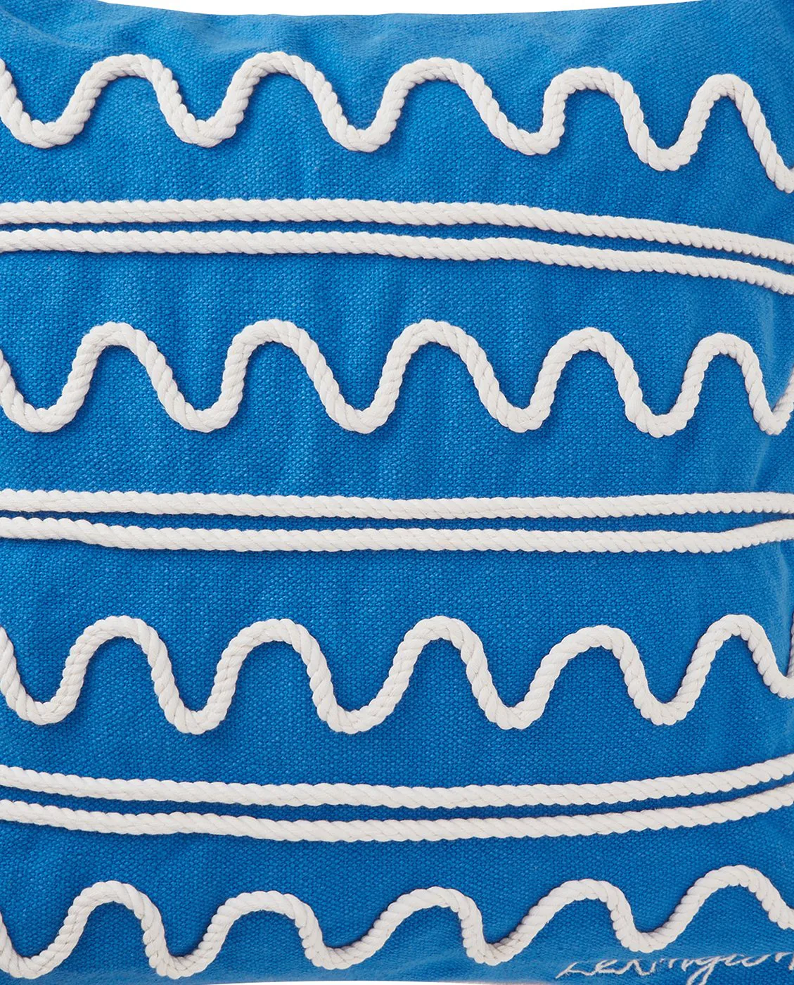 Rope Wave Cotton Canvas Kissenbezug 50x50 cm, Blue Lexington