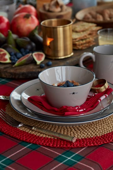 Round Recycled Paper Straw Tischset Ø 38 - Beige-red - Lexington