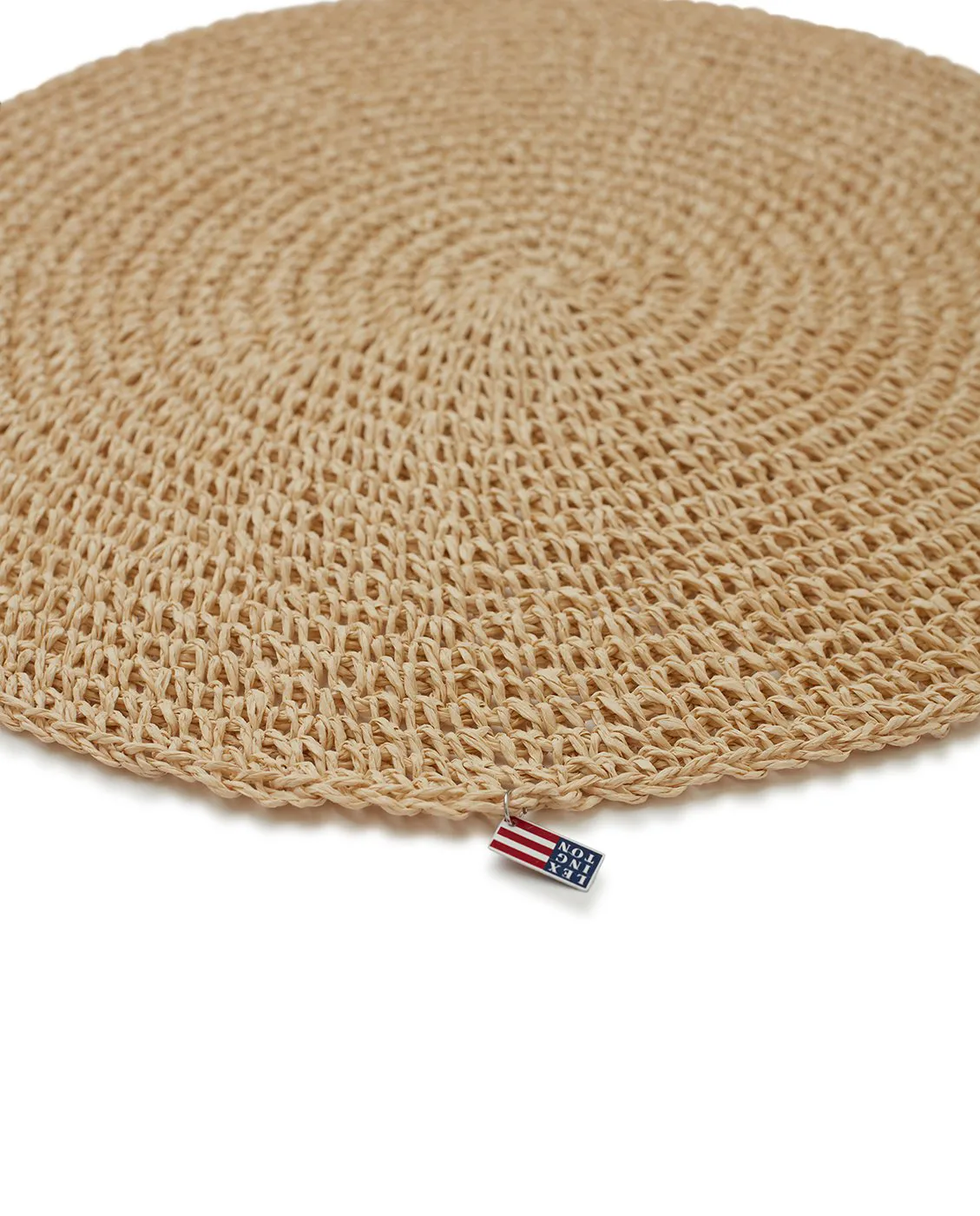 Round Recycled Paper Straw Tischset Ø 38, Beige Lexington