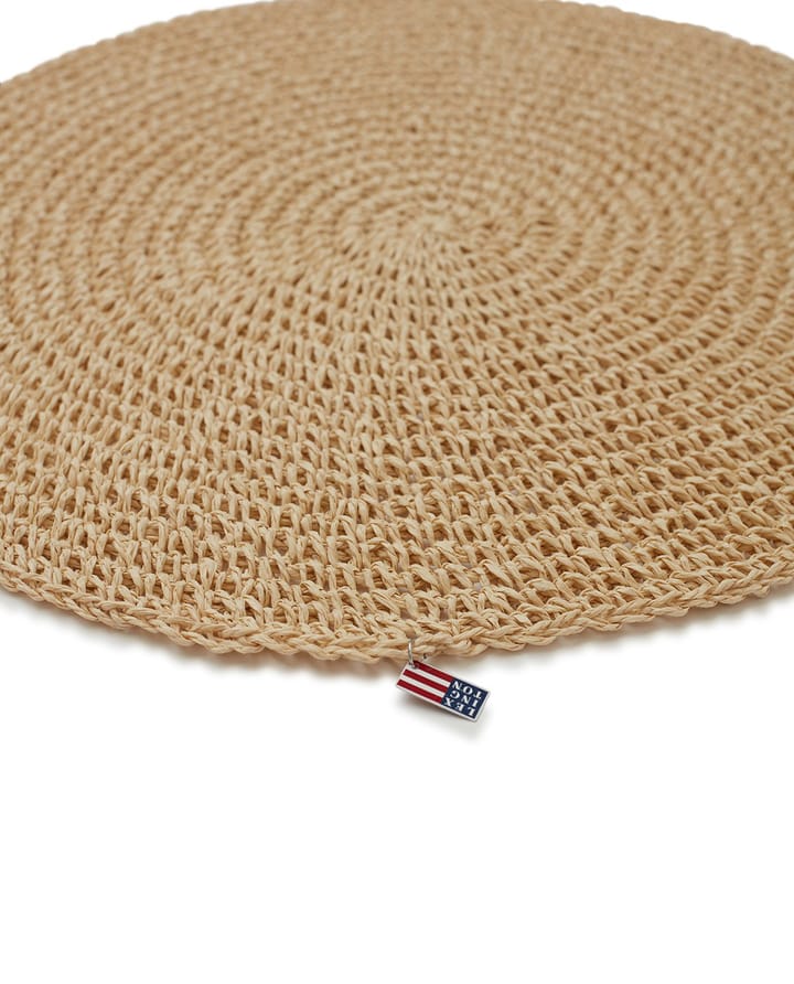 Round Recycled Paper Straw Tischset Ø 38, Beige Lexington