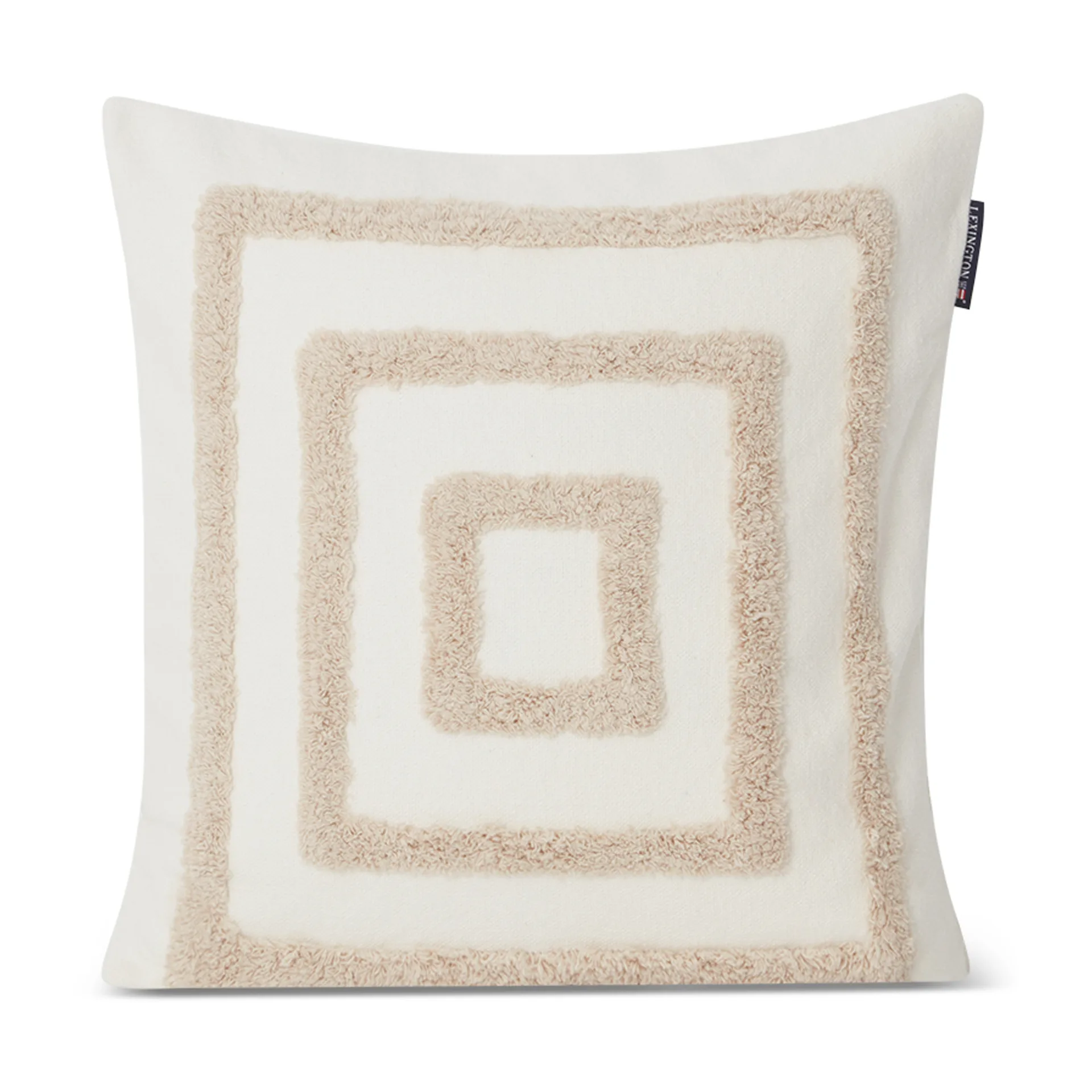 Rug Graphic Canvas Kissenbezug 50x50cm, Weiß-hellbeige Lexington