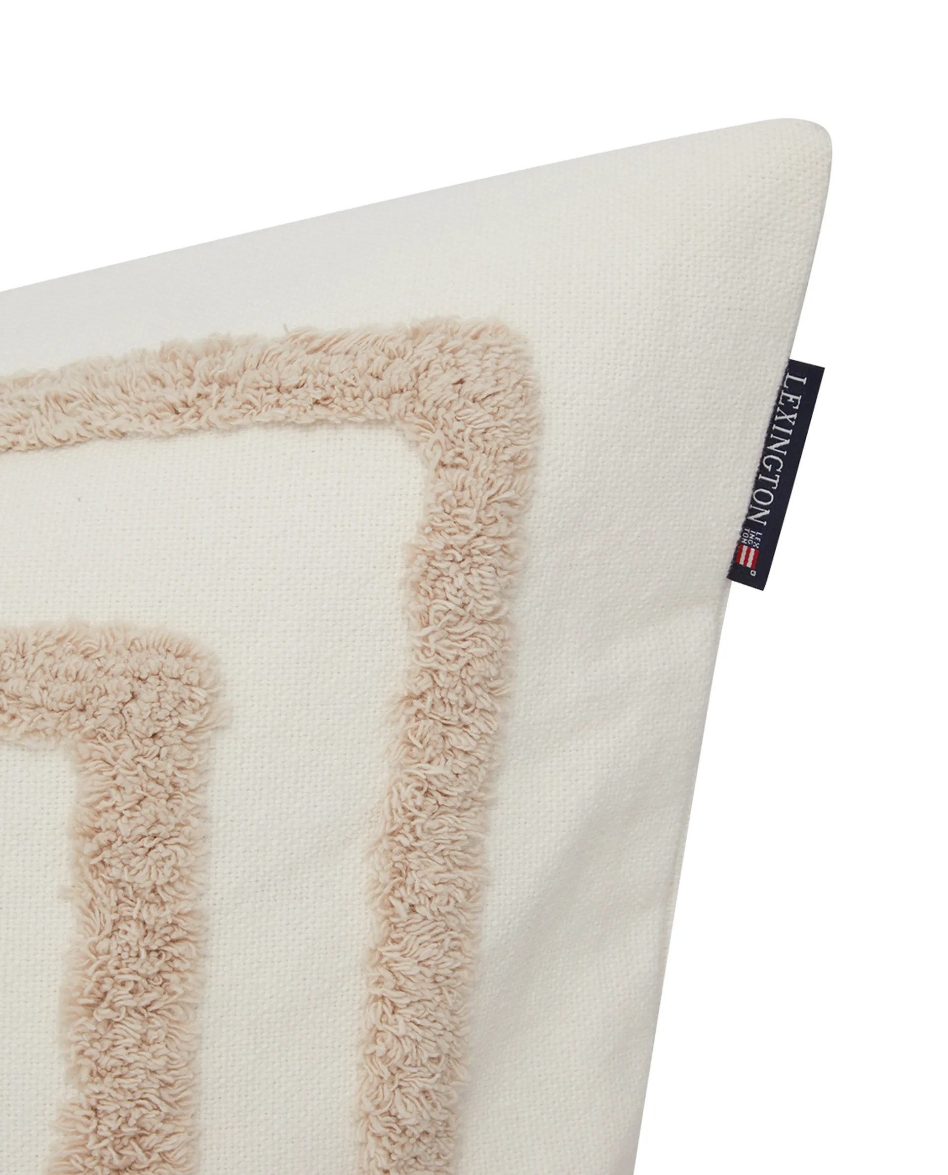 Rug Graphic Canvas Kissenbezug 50x50cm, Weiß-hellbeige Lexington