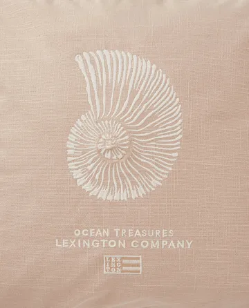 Sea Embroidered Recycled Cotton Kissenbezug 50x50cm - Light Beige - Lexington
