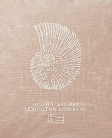 Sea Embroidered Recycled Cotton Kissenbezug 50x50cm - Light Beige - Lexington