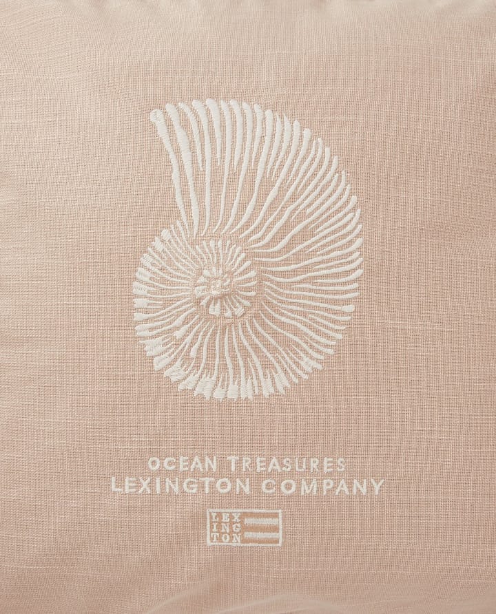 Sea Embroidered Recycled Cotton Kissenbezug 50x50cm - Light Beige - Lexington