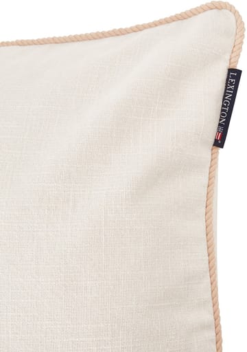 Sea Embroidered Recycled Cotton Kissenbezug 50x50cm - White-Beige - Lexington