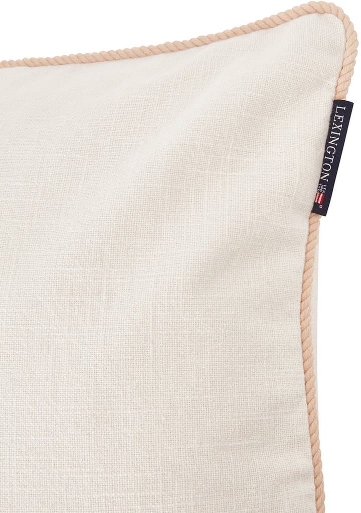 Sea Embroidered Recycled Cotton Kissenbezug 50x50cm - White-Beige - Lexington