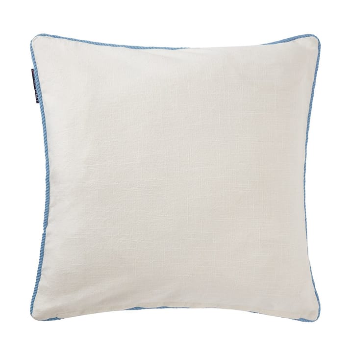 Sea Embroidered Recycled Cotton Kissenbezug 50x50cm, White-blue Lexington