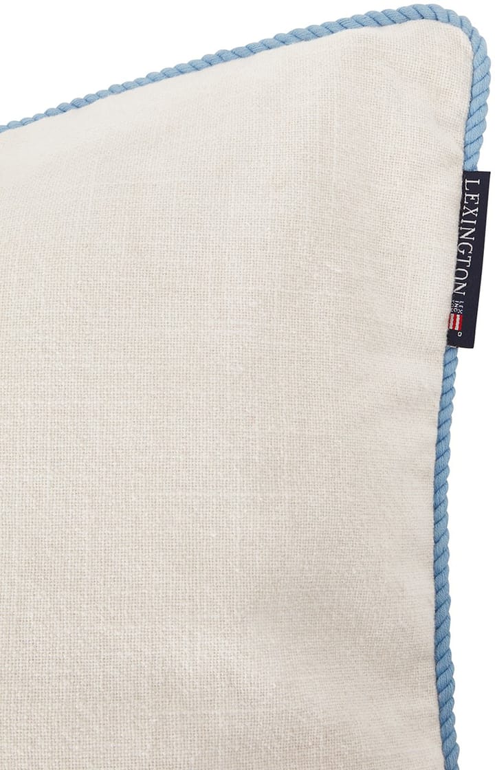 Sea Embroidered Recycled Cotton Kissenbezug 50x50cm, White-blue Lexington