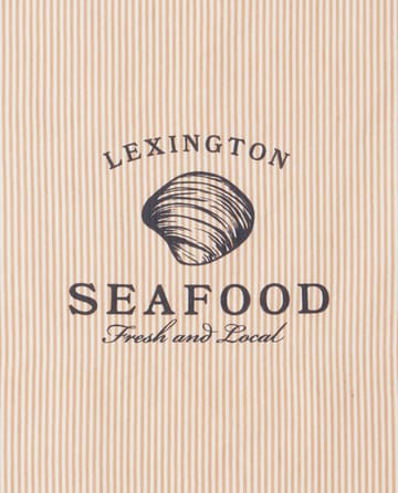 Seafood Striped & Printed Geschirrtuch 50 x 70cm - Beige-weiß - Lexington