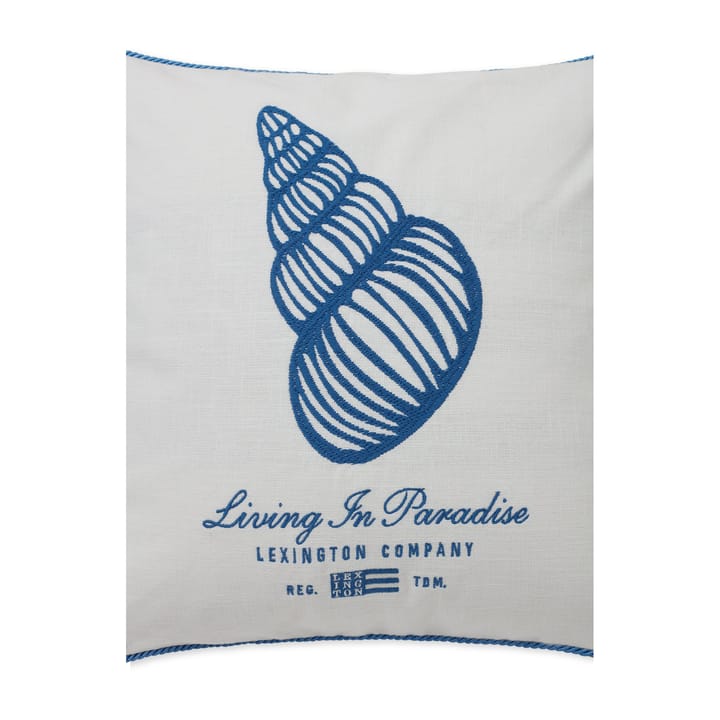 Seashell Cotton Canvas Kissenbezug 50 x 50cm - White-blue - Lexington