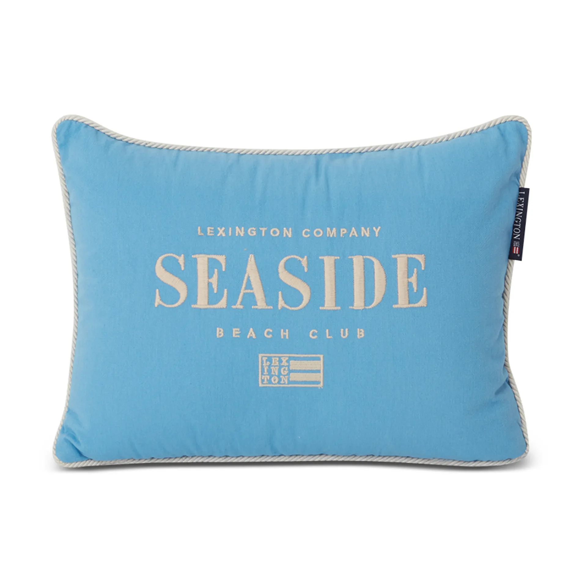 Seaside Small Organic Cotton Twill Kissen 30 x 40cm, Blau-hellbeige Lexington
