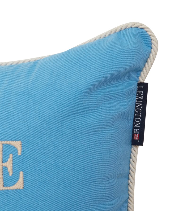 Seaside Small Organic Cotton Twill Kissen 30 x 40cm - Blau-hellbeige - Lexington