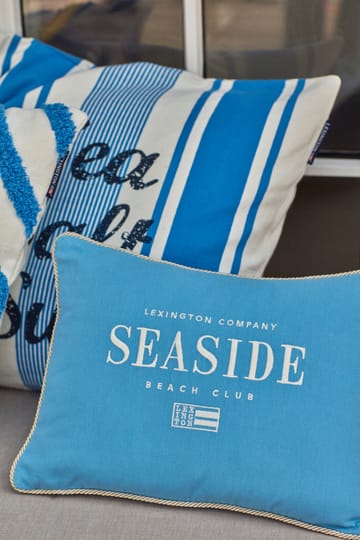Seaside Small Organic Cotton Twill Kissen 30 x 40cm - Blau-hellbeige - Lexington