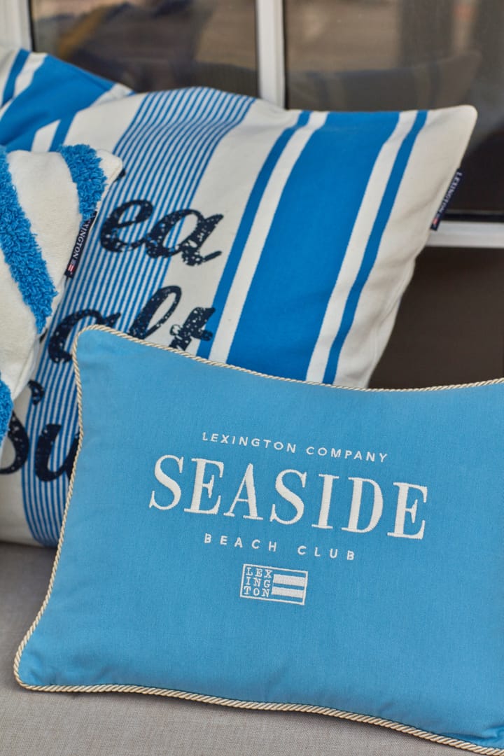 Seaside Small Organic Cotton Twill Kissen 30 x 40cm - Blau-hellbeige - Lexington