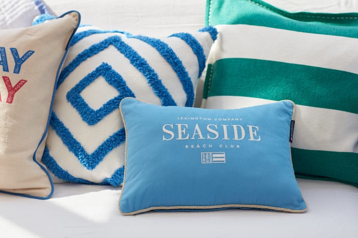 Seaside Small Organic Cotton Twill Kissen 30 x 40cm - Blau-hellbeige - Lexington