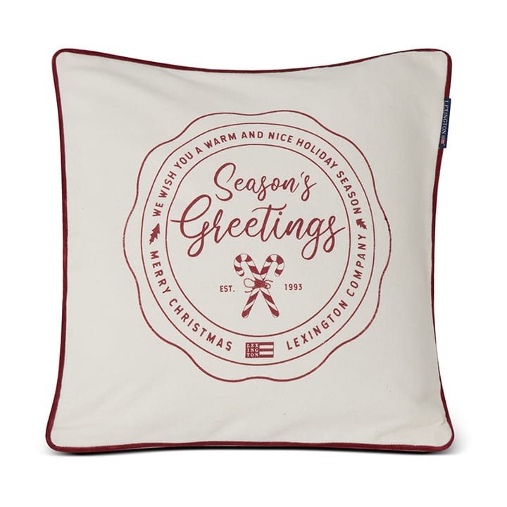 Seasons Greetings Cotton Kissenbezug 50 x 50 cm - Off white-red - Lexington