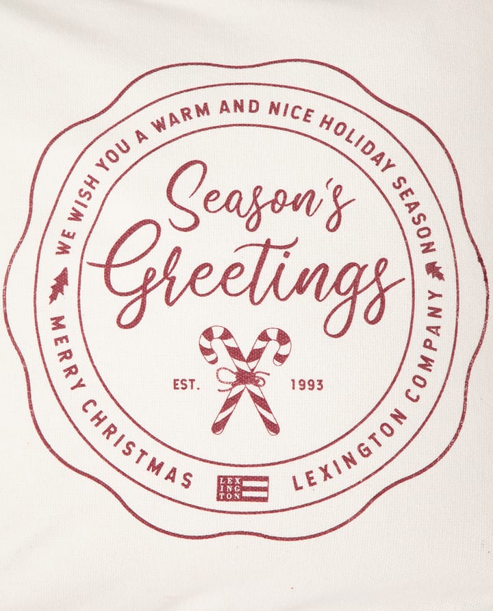 Seasons Greetings Cotton Kissenbezug 50 x 50 cm - Off white-red - Lexington