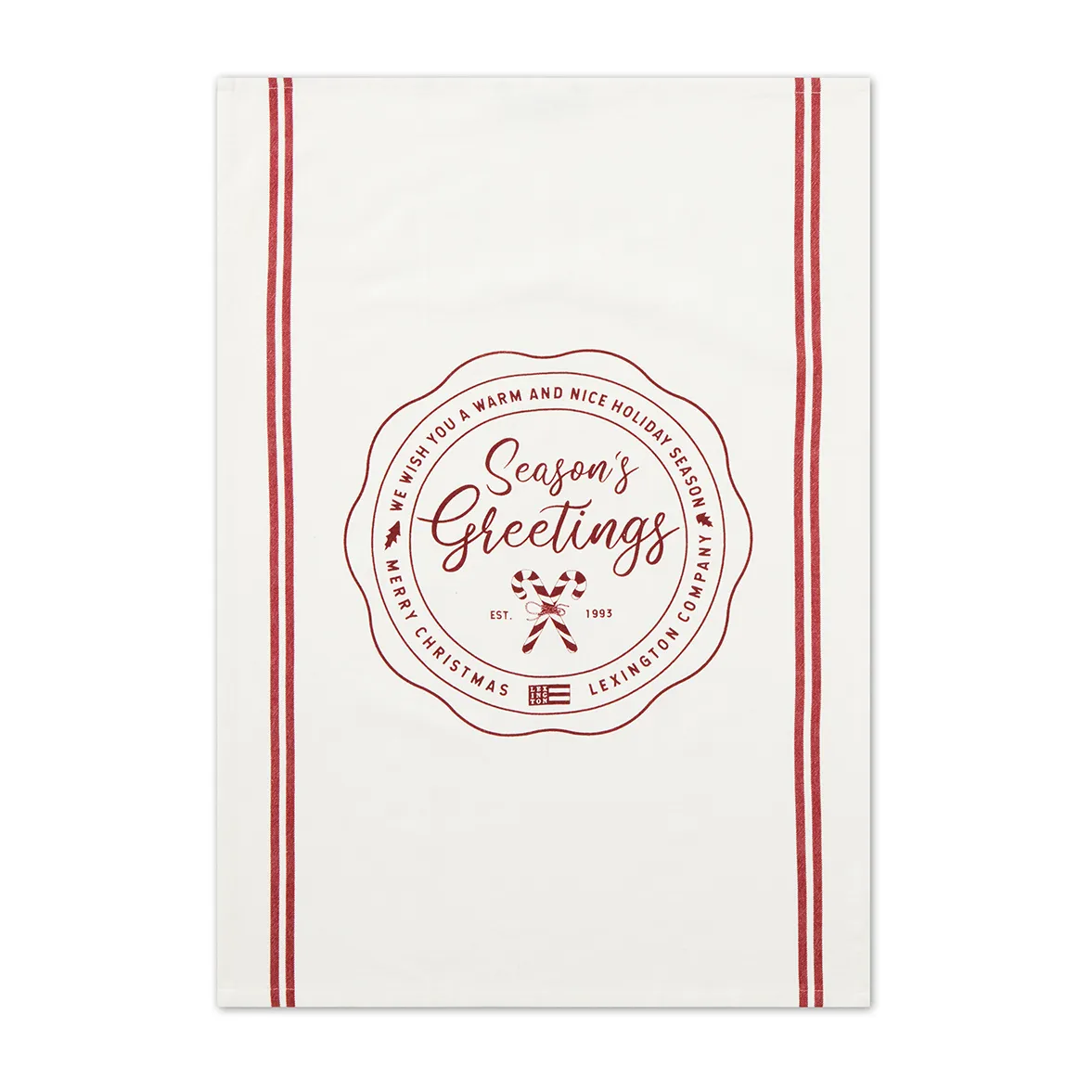 Seasons Greetings Printed Geschirrtuch 50 x 70 cm, White-red Lexington