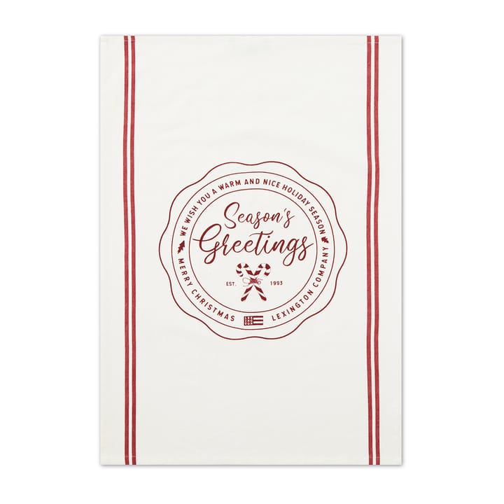 Seasons Greetings Printed Geschirrtuch 50 x 70 cm - White-red - Lexington