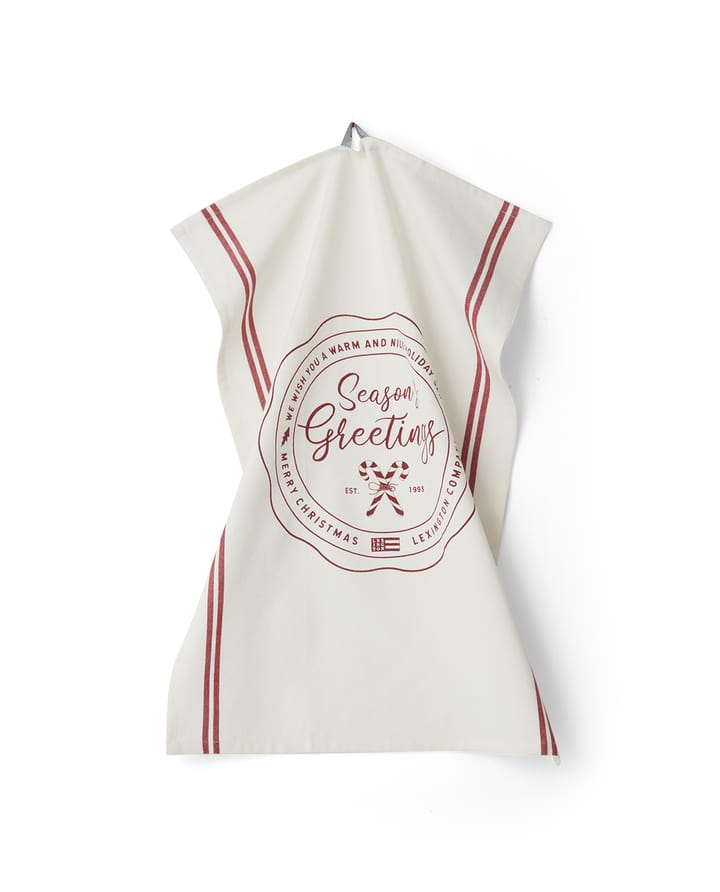 Seasons Greetings Printed Geschirrtuch 50 x 70 cm, White-red Lexington