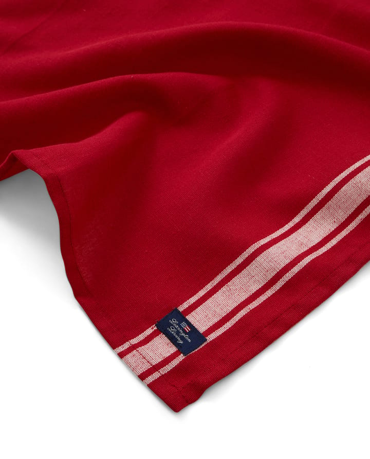 Side Striped Cotton Linen Serviette 50 x 50 cm - Red-white - Lexington