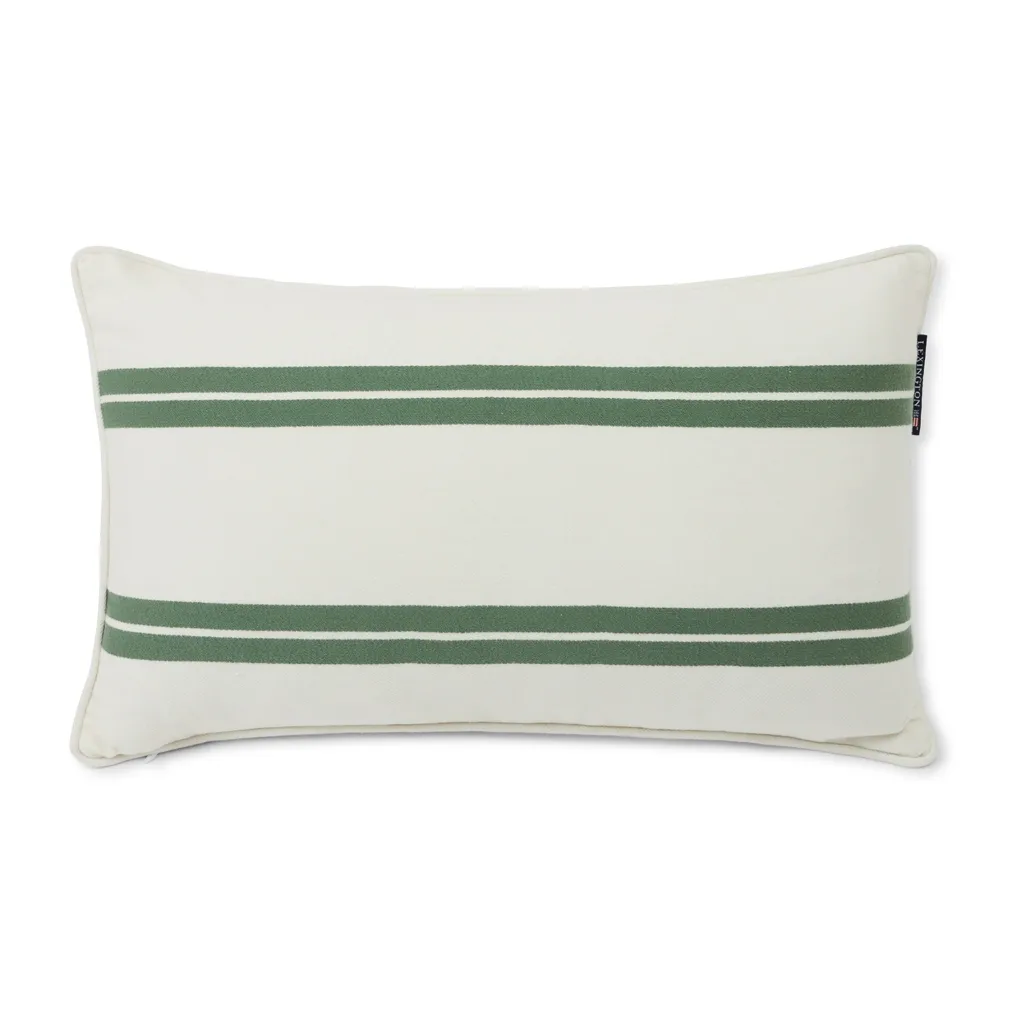 Side Striped Kissen small 30 x 50cm, White-green Lexington