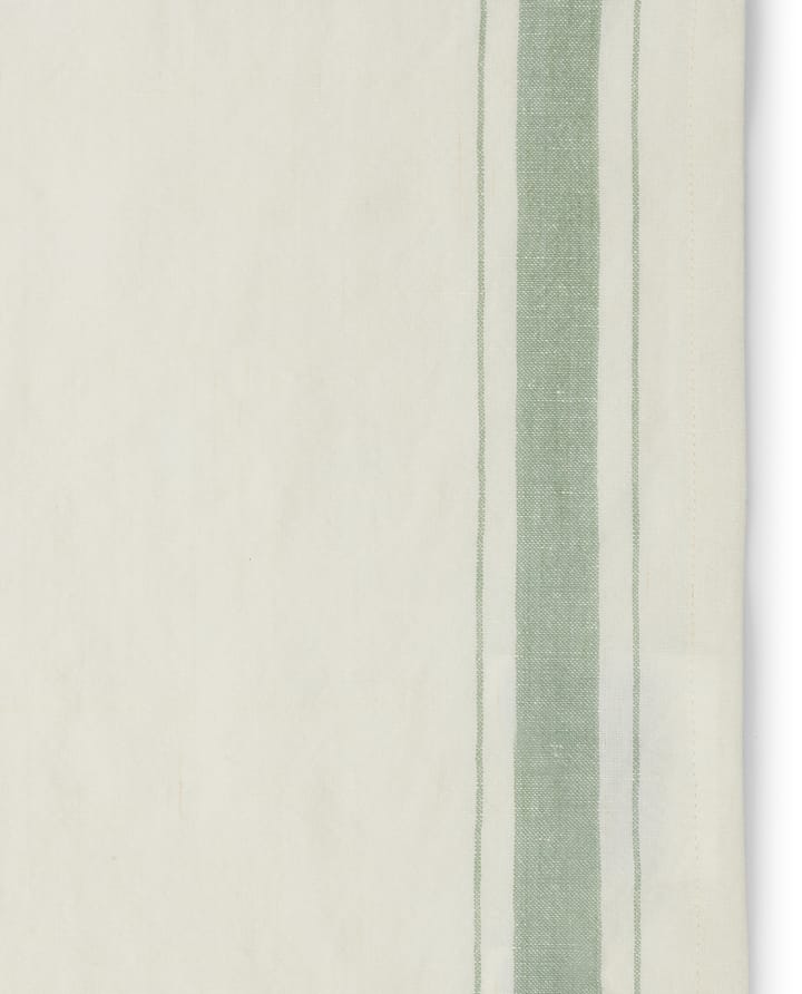 Side striped organic cotton Serviette 50 x 50cm - White-green - Lexington