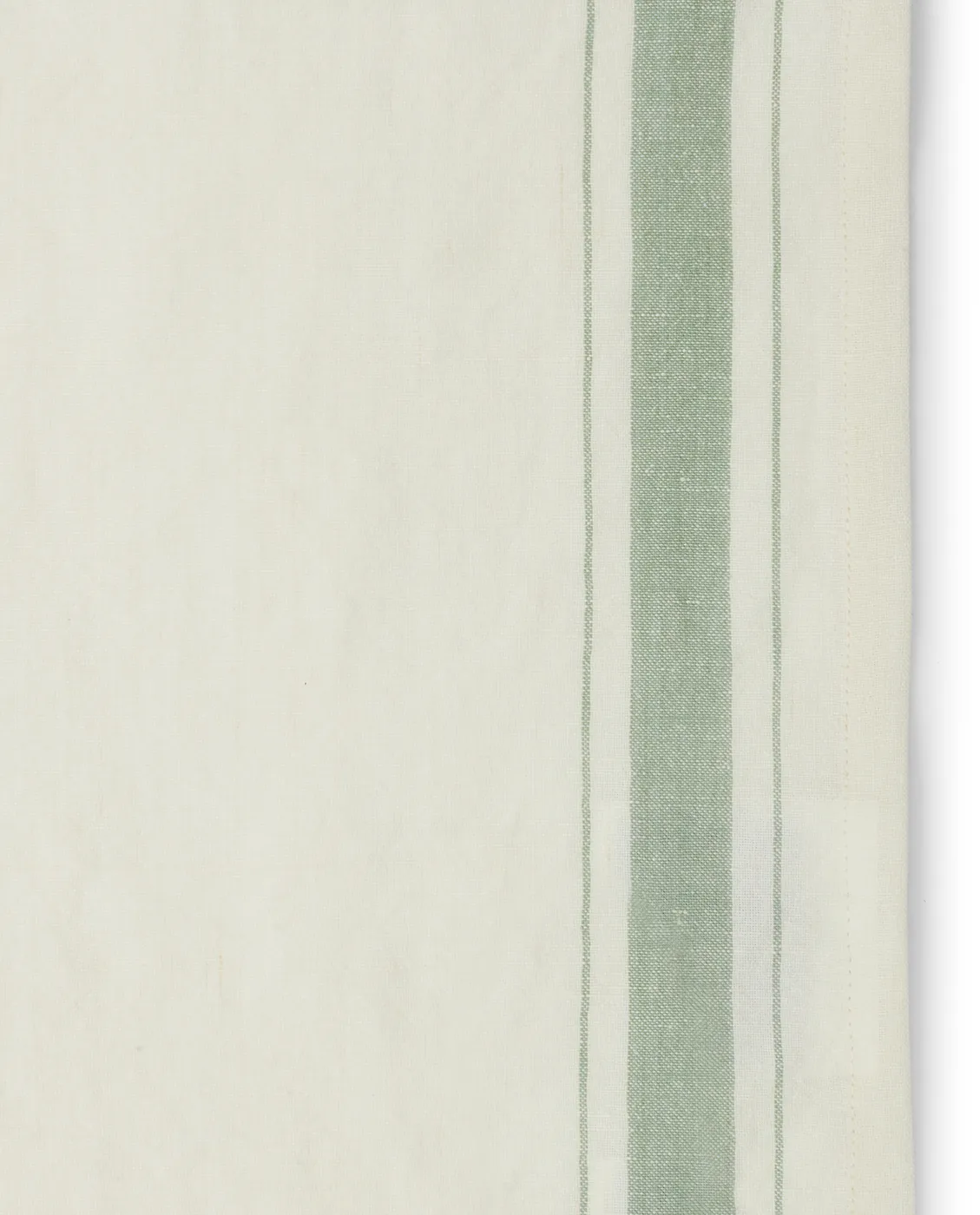 Side striped organic cotton Serviette 50 x 50cm, White-green Lexington