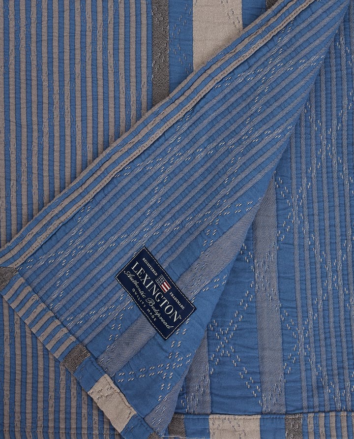 Side Striped Soft Quilted Bettüberwurf 160 x 240cm, Blue Lexington