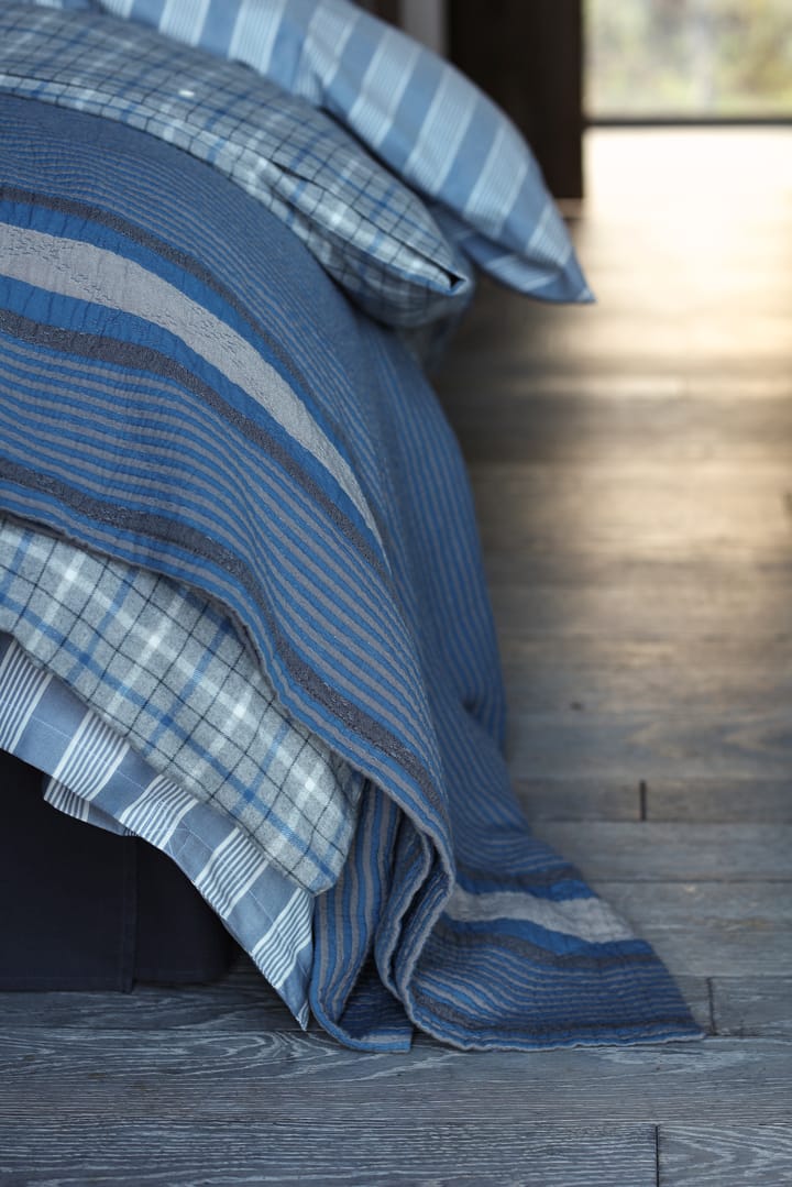 Side Striped Soft Quilted Bettüberwurf 160 x 240cm, Blue Lexington