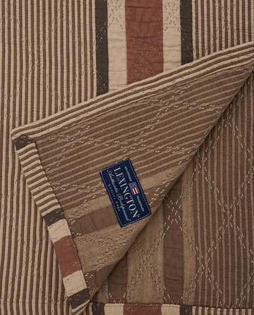 Side Striped Soft Quilted Bettüberwurf 240 x 260cm - Beige - Lexington