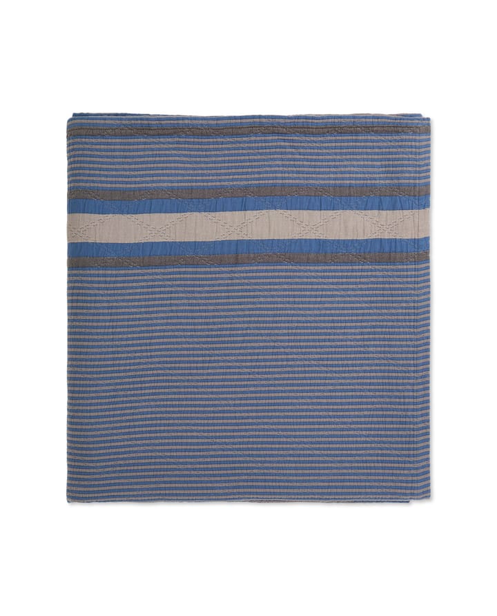 Side Striped Soft Quilted Bettüberwurf 240 x 260cm - Blue - Lexington