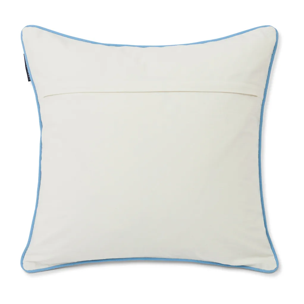 Since 1993 Organic Cotton Kissenbezug 50 x 50cm, White-blue Lexington