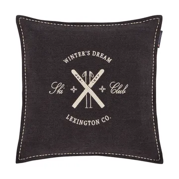 Ski Club Kissenbezug aus Bio-Baumwolle - Navy-Hellbeige, 50x50 cm - Lexington