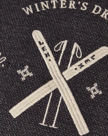 Ski Club Kissenbezug aus Bio-Baumwolle - Navy-Hellbeige, 50x50 cm - Lexington