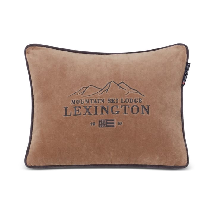 Ski Lodge Organic Cotton Velvet Kissen 30 x 40cm, Beige-dark gray Lexington
