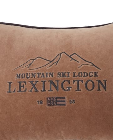 Ski Lodge Organic Cotton Velvet Kissen 30 x 40cm - Beige-dark gray - Lexington