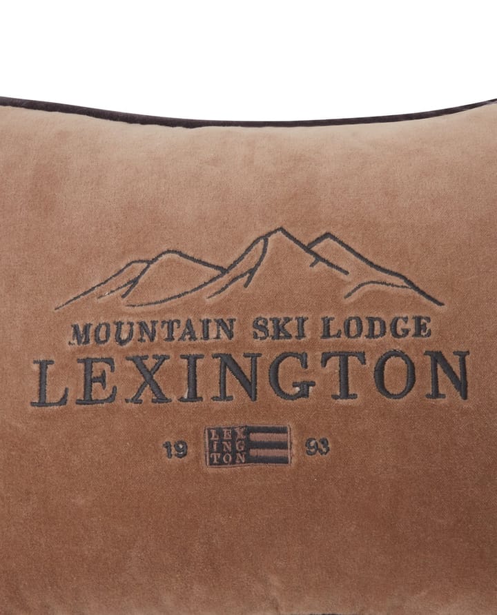 Ski Lodge Organic Cotton Velvet Kissen 30 x 40cm, Beige-dark gray Lexington