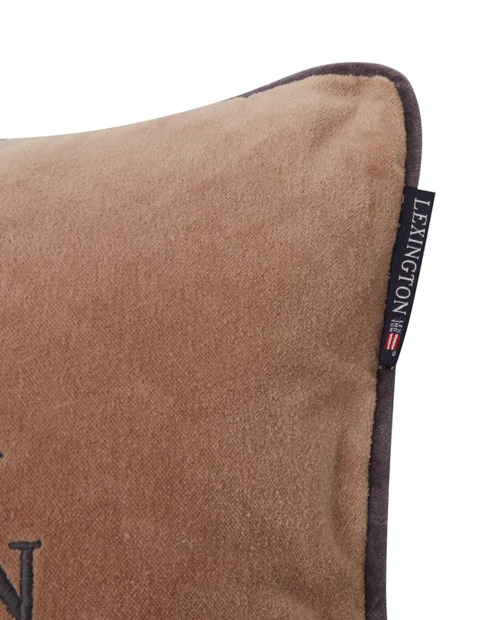 Ski Lodge Organic Cotton Velvet Kissen 30 x 40cm, Beige-dark gray Lexington