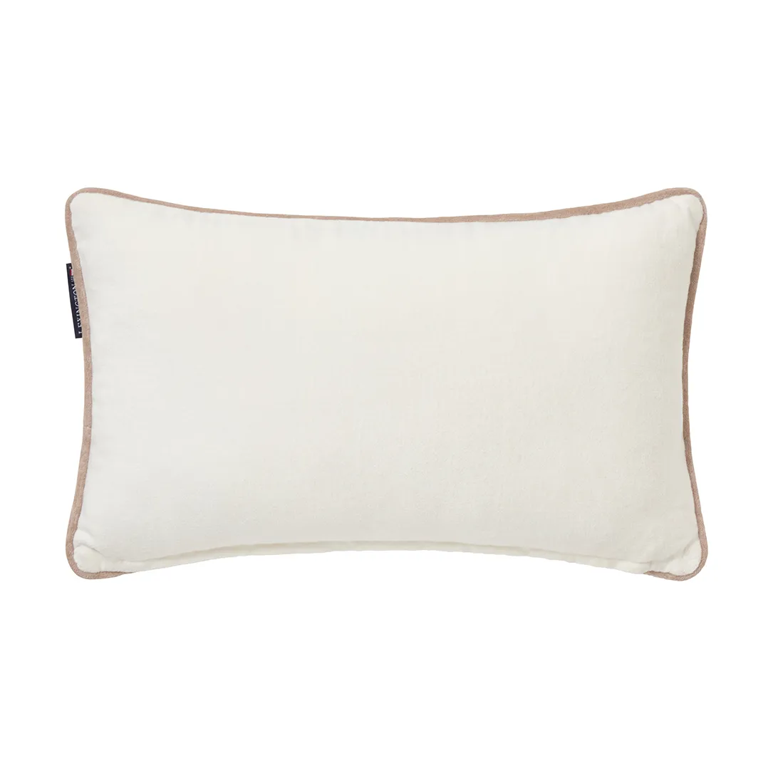 Ski resort biologischer Baumwolle Twill Kissen 30x50 cm, White-Dark blue Lexington