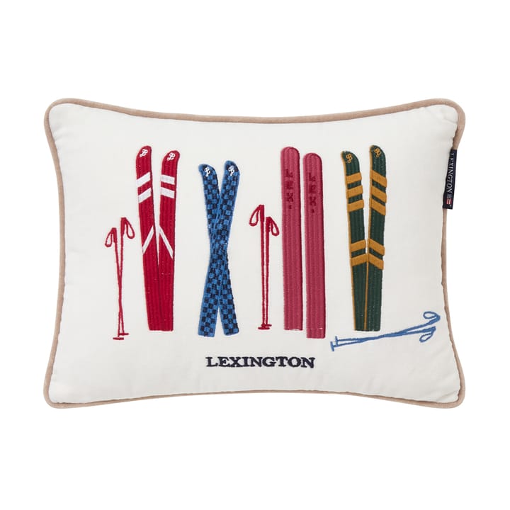 Skis and Poles biologischer Baumwolle Kissen 30x40 cm - White-multi - Lexington