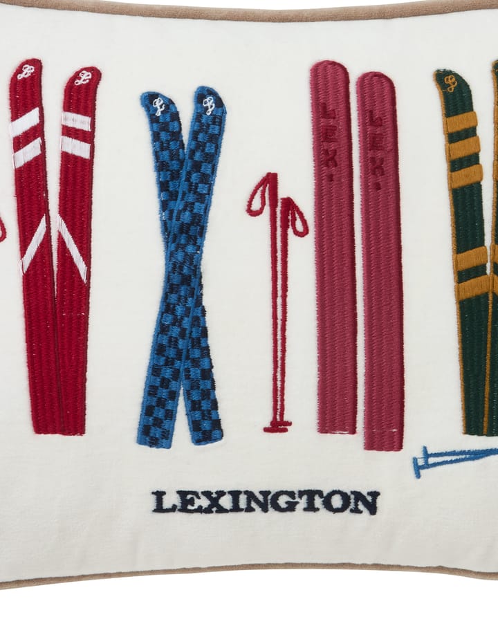 Skis and Poles biologischer Baumwolle Kissen 30x40 cm, White-multi Lexington