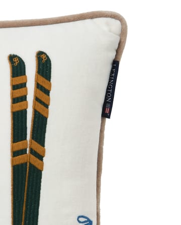 Skis and Poles biologischer Baumwolle Kissen 30x40 cm - White-multi - Lexington