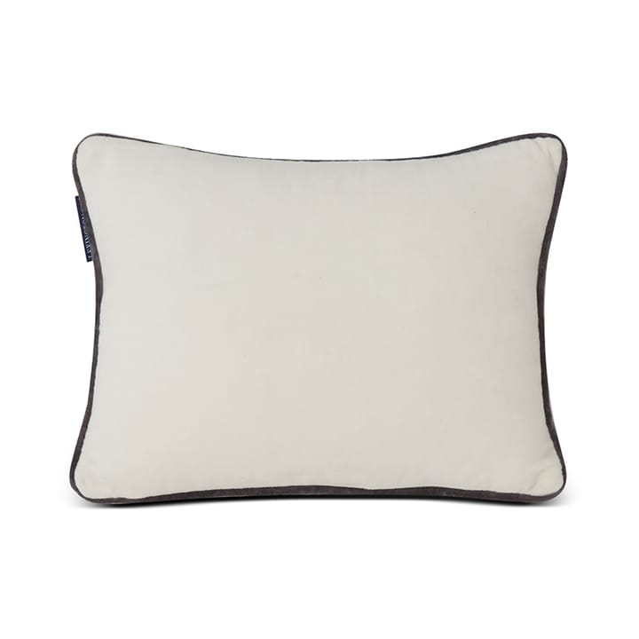 Snowmen Embroidered Cotton Velvet Kissen 30 x 40 cm, Snow white-dark gray Lexington